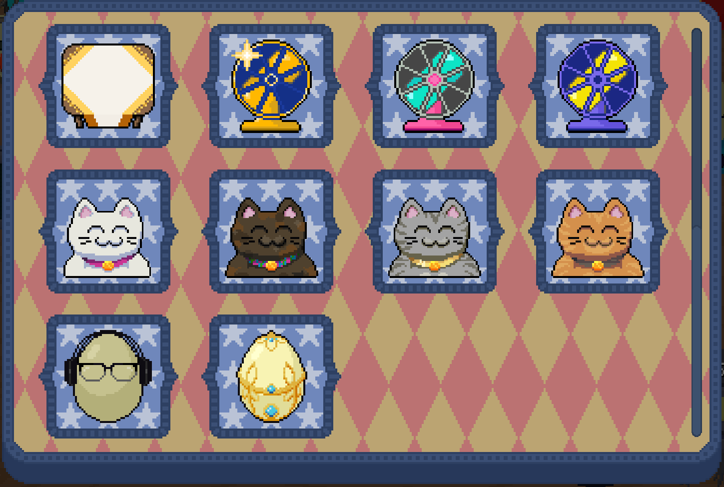Official Scritchy Scratchy Patch 1.1 image showing Egg Timer, Fan, and Mundo cosmetic variants